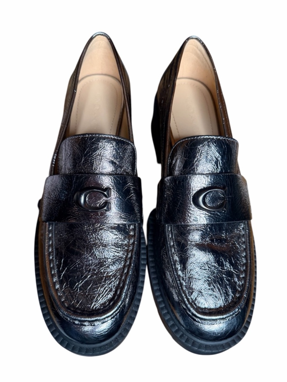 New Coach Woman’s Silver Loafers